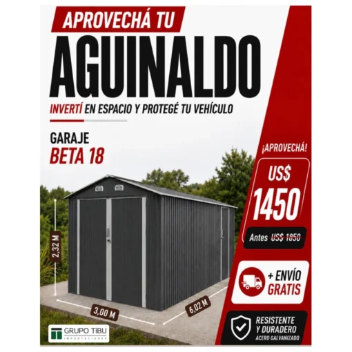 Garaje - Depósito prefabricado. Modelo BETA 18