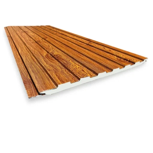 Revestimiento metálico - Metal Siding. Rejilla marrón