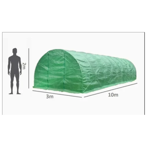 Invernadero túnel. Medida 3 x 10 mts.  Filtro Uv, fácil armado.