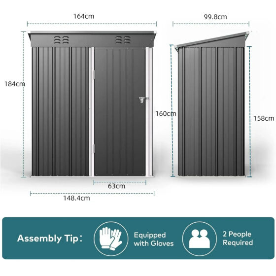 Galpón De Jardín Prefabricado, Modelo PENT