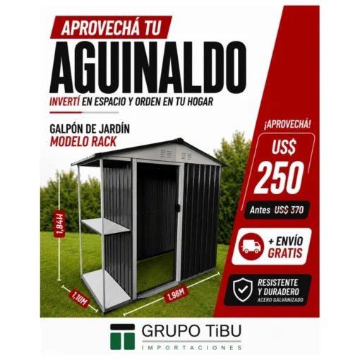 Galpón de jardín prefabricado. Modelo RACK